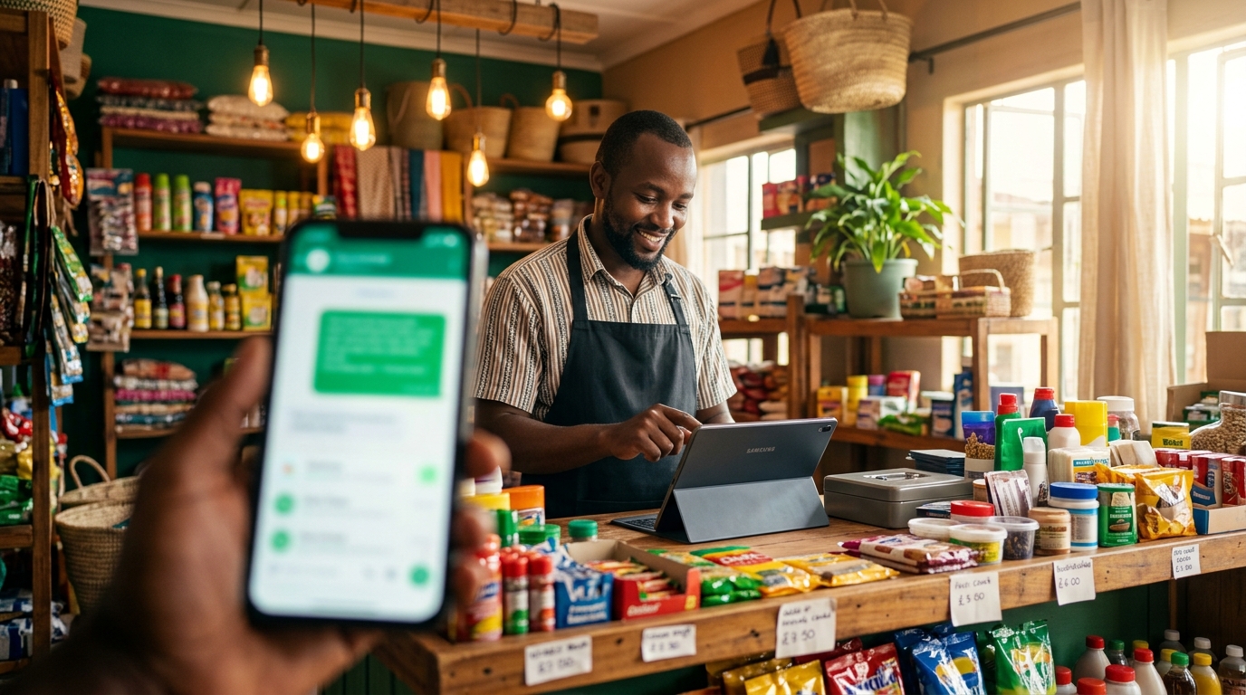 Shop owner using VumaPlus